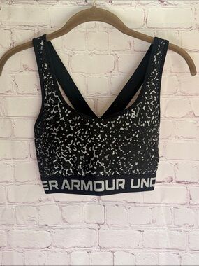 Under Armour Black and White Speckled Sports Bra‎ Woman’s Size Large